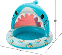 Funsicle Smiley Shark 3.3 ft Inflatable Shaded Pool