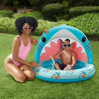 Funsicle Smiley Shark 3.3 ft Inflatable Shaded Pool