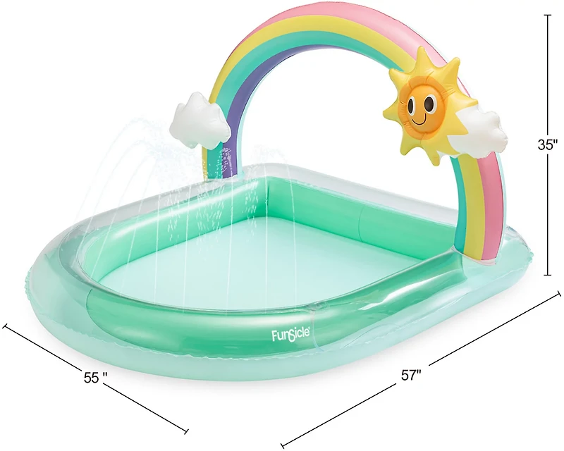 Funsicle Sunny Rainbow Arch Play 'n Spray 4.7 ft Inflatable Kids' Pool