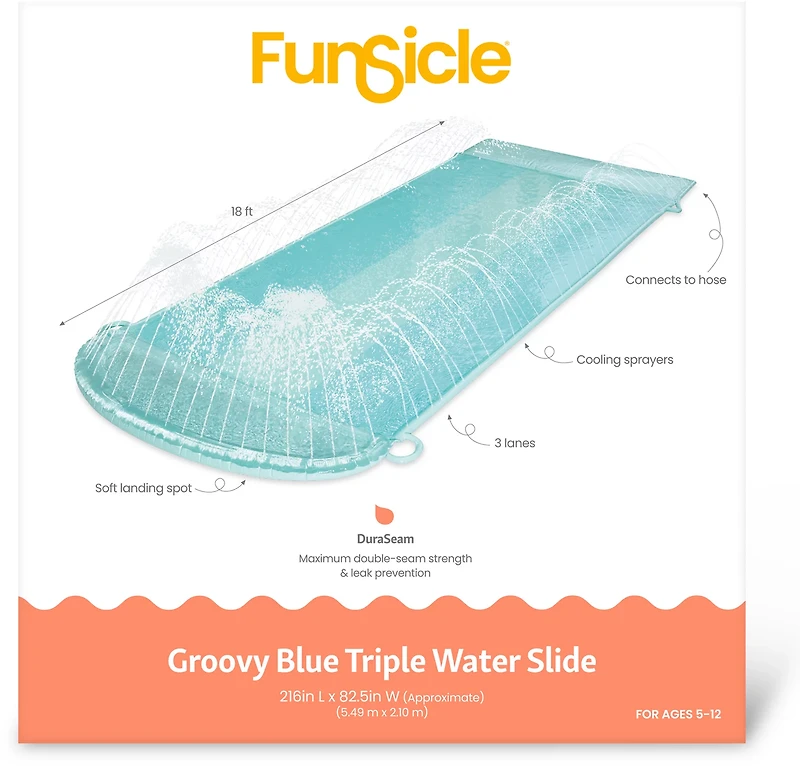 Funsicle 18 ft Triple Water Slide