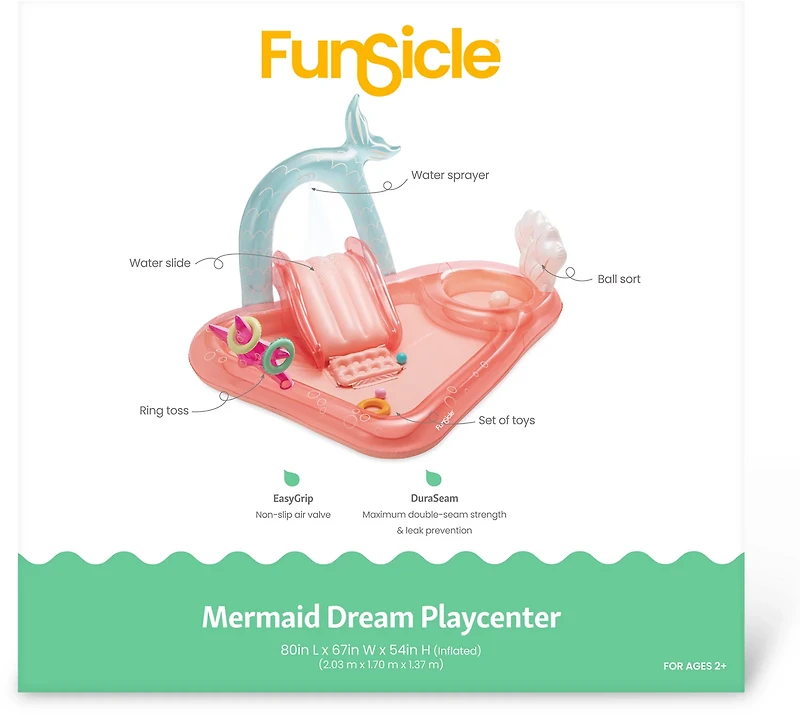 Funsicle Mermaid Dream Playcenter 6.6 ft Inflatable Pool