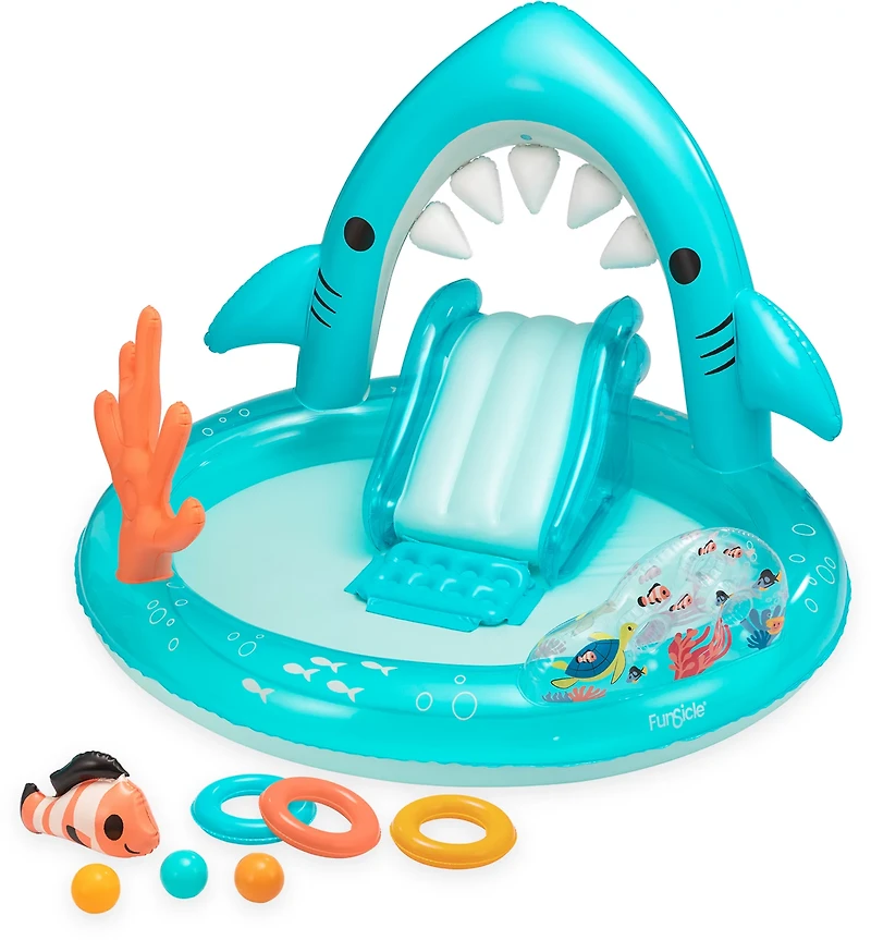 Funsicle Shark Jaws Playcenter 5.8 ft Inflatable Pool