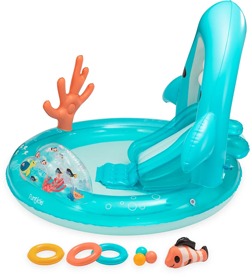 Funsicle Shark Jaws Playcenter 5.8 ft Inflatable Pool