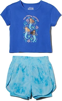BCG Toddler Girls Tie Dye Mermaids Graphic T-shirt Set