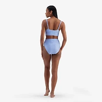 Freely Women's Wavy Baby Rib V Wire Cropped Swim Tankini