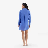 Freely Women's Solid Boyfriend Cover Up Swim Shirt