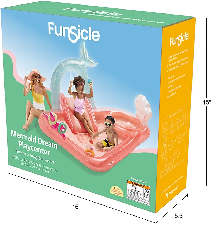 Funsicle Mermaid Dream Playcenter 6.6 ft Inflatable Pool