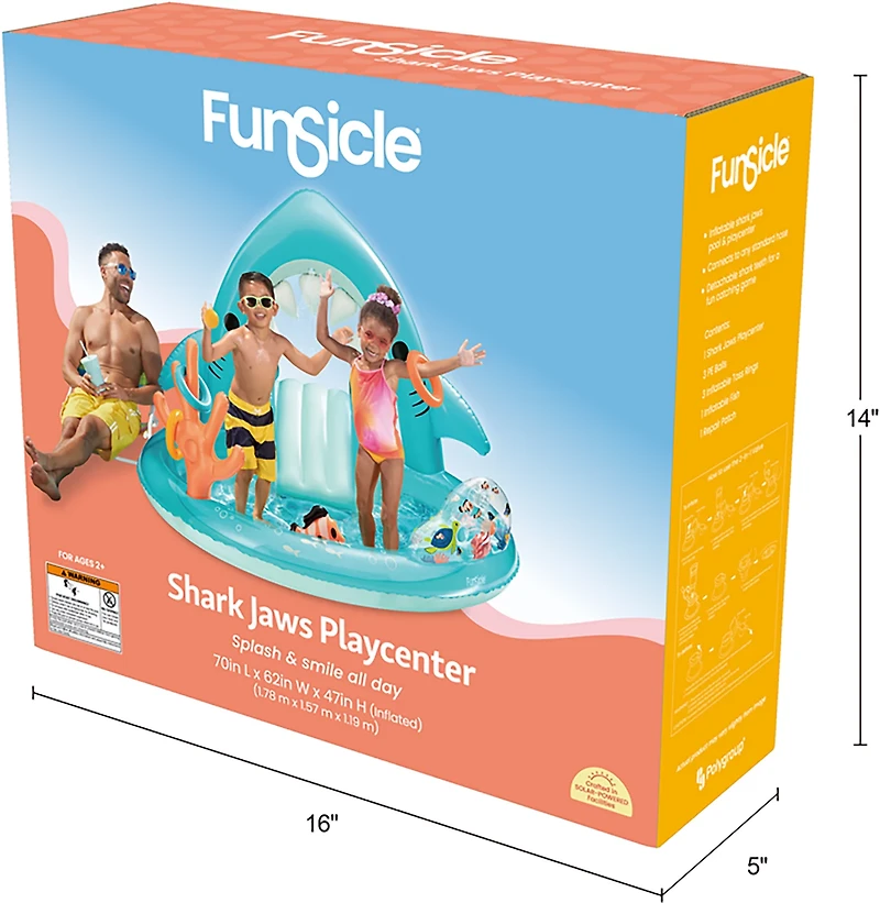 Funsicle Shark Jaws Playcenter 5.8 ft Inflatable Pool