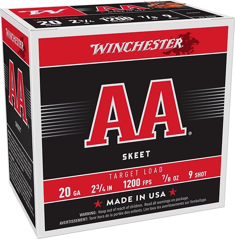 Winchester AA Target Load 20 Gauge 9 Shotshells - 25 Rounds