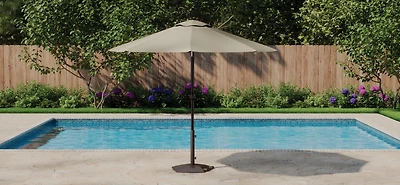 Mosaic Round 9 ft Patio Market Solid Umbrella