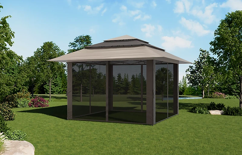 Mosaic 13 ft x 13 ft Triple Pagoda Gazebo Canopy
