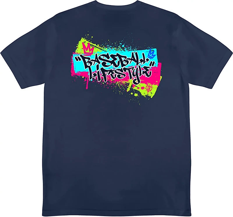 Baseball Lifestyle 101 Adult Graffiti Crown Graphic T-shirt