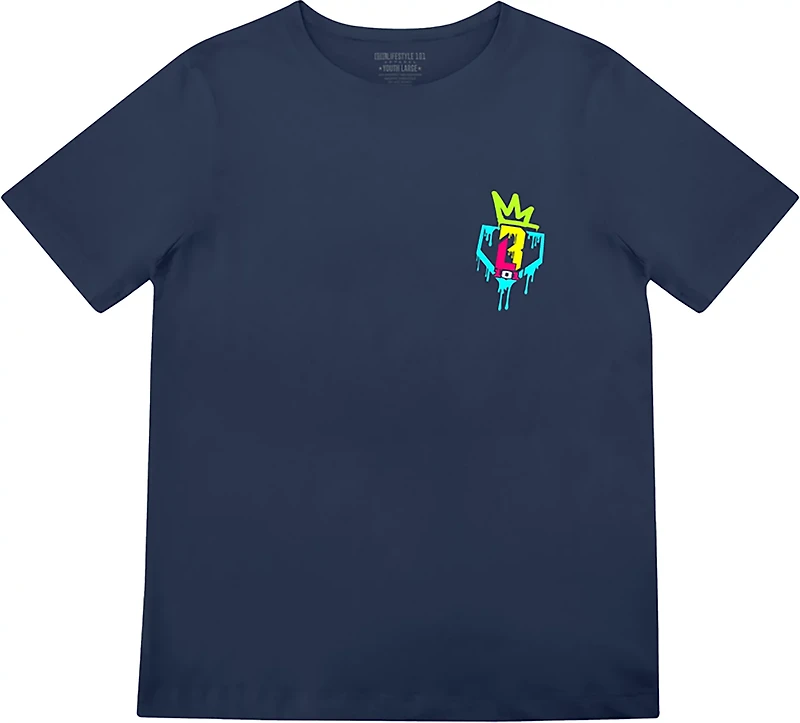 Baseball Lifestyle 101 Youth Graffiti Crown Graphic T-shirt