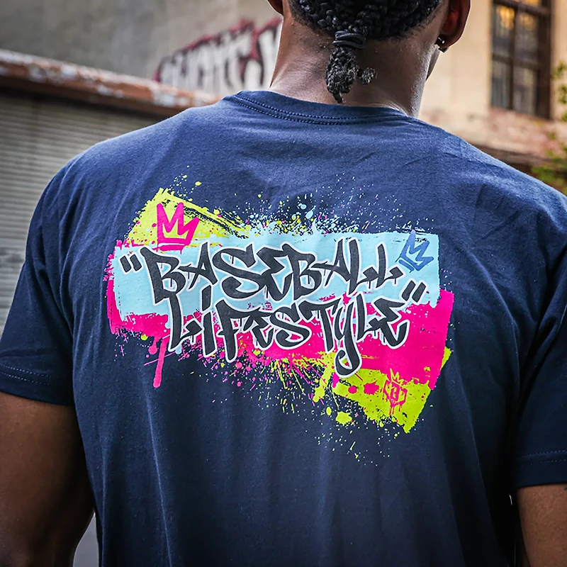 Baseball Lifestyle 101 Youth Graffiti Crown Graphic T-shirt