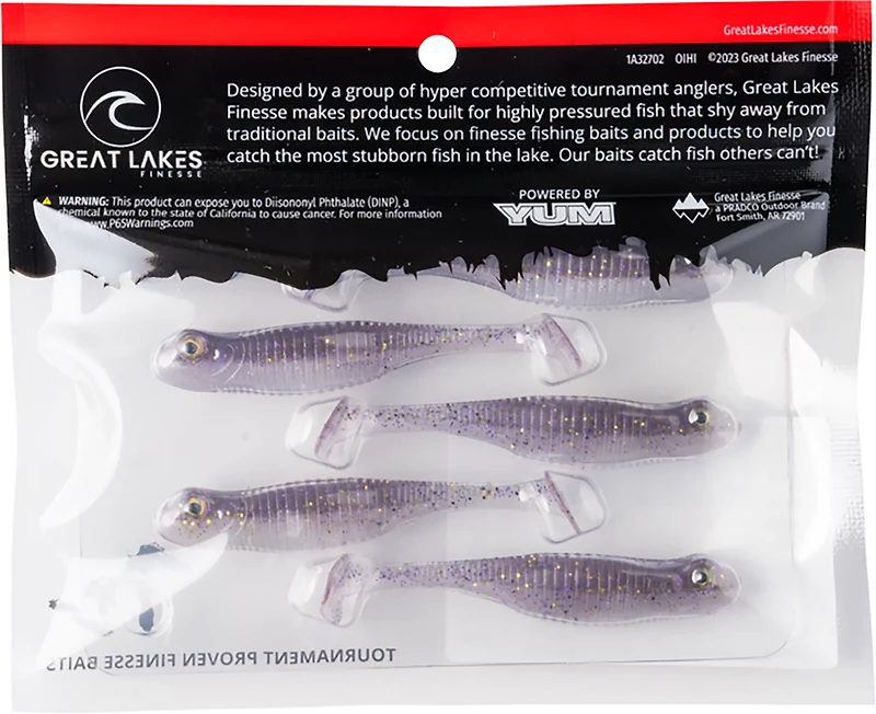 Great Lakes Finesse Drop Kick Shad Plastic Swim Bait