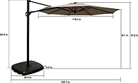 Mosaic Round Patio 10 ft Cantilever Umbrella with EZ Lever