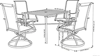 Mosaic Livingston 5-Piece Sling Swivel Dining Set