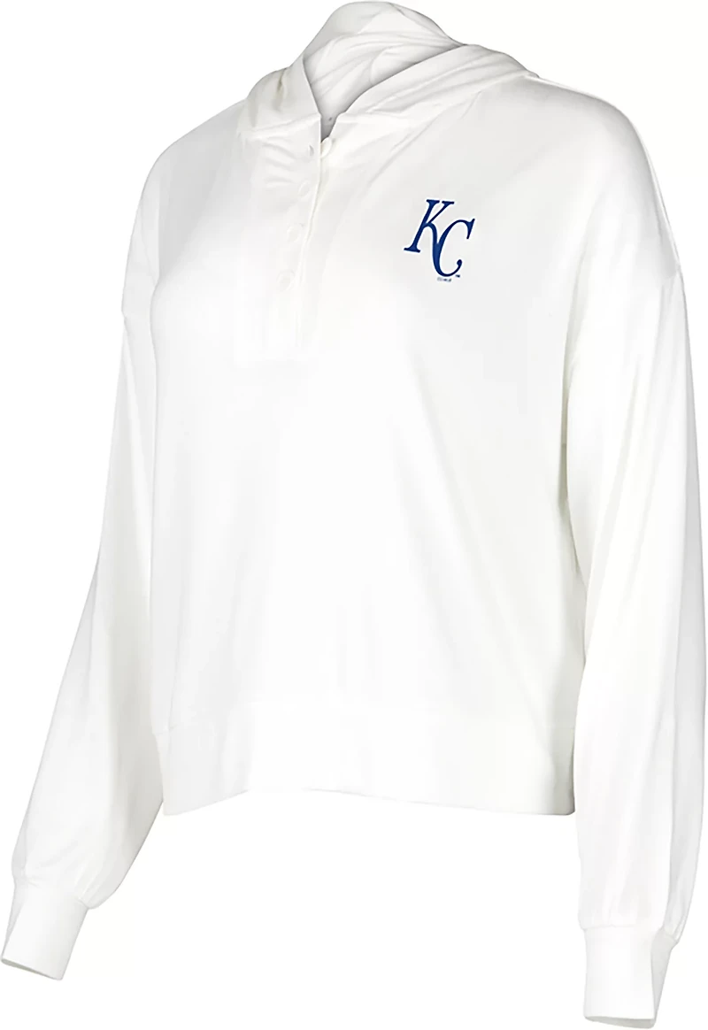 Concepts Sport Women's Kansas City Royals Quartz Hacci Knit Long Sleeve Hooded Top