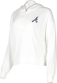 Concepts Sport Women's Atlanta Braves Quartz Hacci Knit Long Sleeve Hooded Top