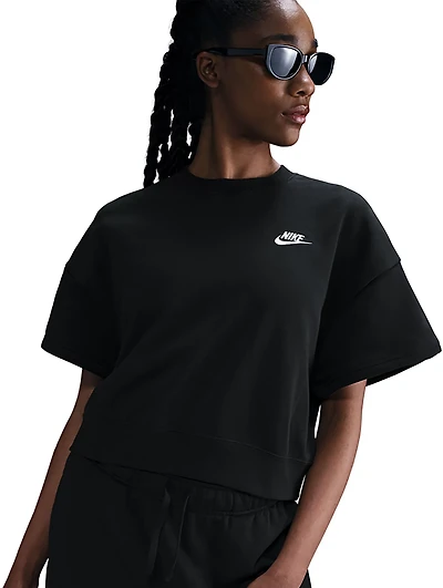 Nike Women's Sportswear Club Fleece Loose Short Sleeve Shirt