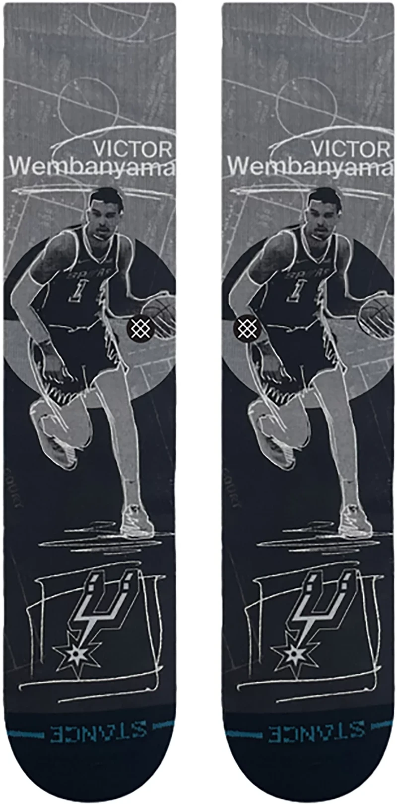 Stance Men's San Antonio Spurs Pasted Wemby Crew Socks