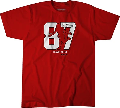 BreakingT Men's Kansas City Chiefs Kelce Action Number Silo T-shirt