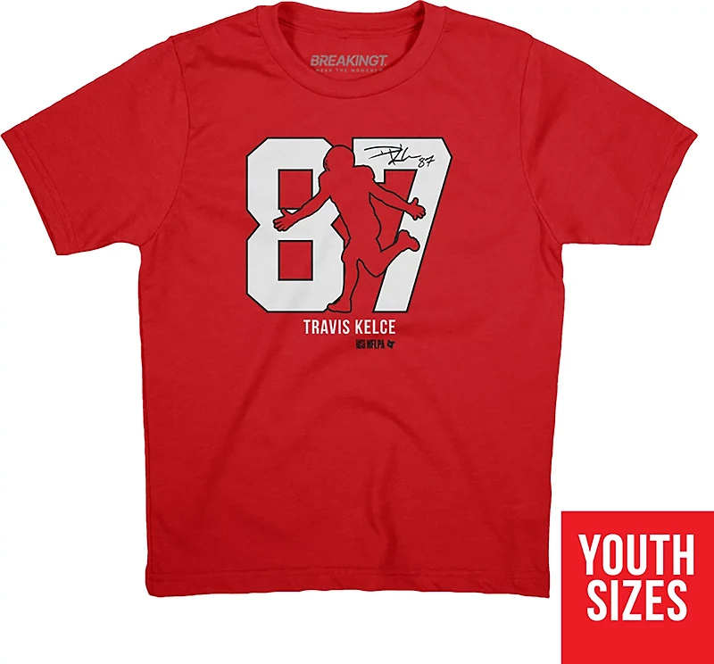 BreakingT Boys' Kansas City Chiefs Kelce Action Number T-shirt