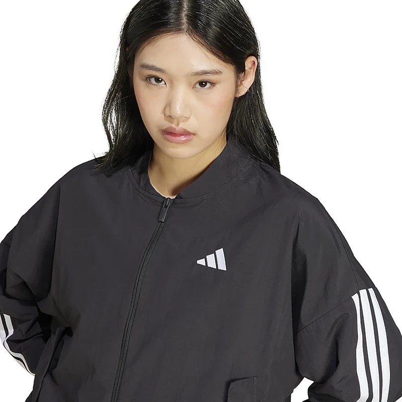 adidas Women's Essentials 3-Stripes Woven Bomber Jacket