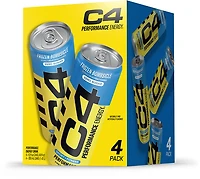 C4 Performance Energy Carbonated 12 oz Cherry Popsicle Energy Drinks 4-Pack