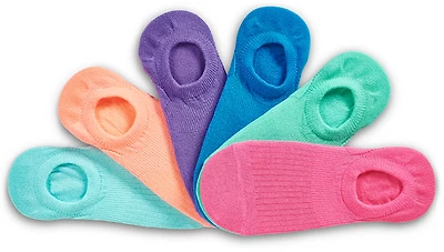 BCG Women's High Vamp Ribbed Brights Footie Socks 6 Pack