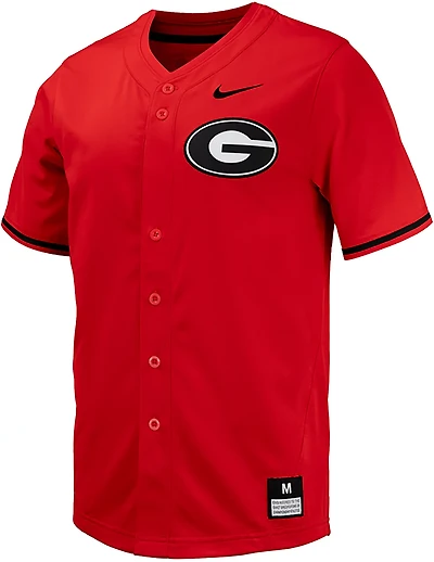 Nike Men's University of Georgia Full-Button Logo Replica Baseball Jersey