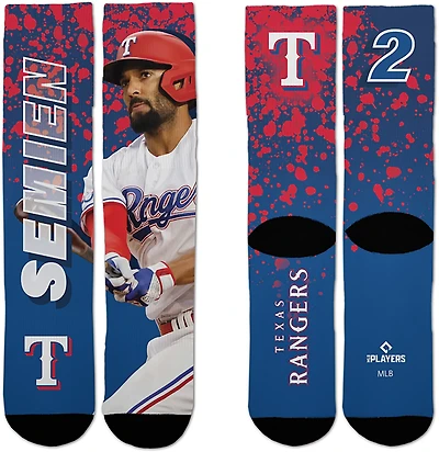 For Bare Feet Texas Rangers Marcus Semien Road Warrior Player Crew Socks