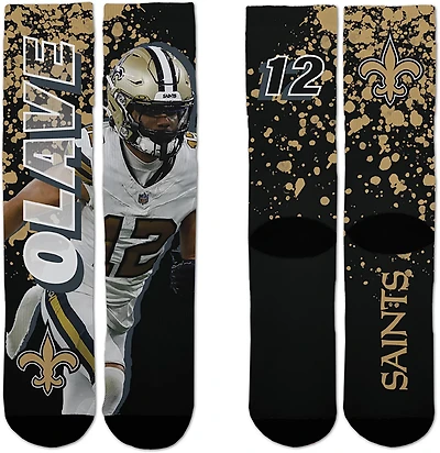 For Bare Feet New Orleans Saints Chris Olave Road Warrior Player Crew Socks