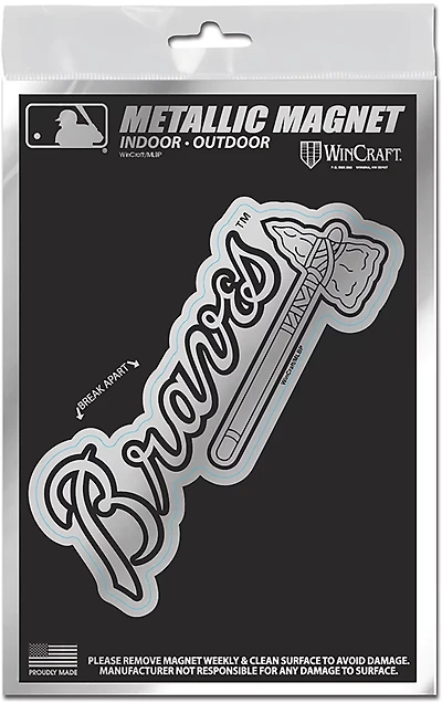 WinCraft Atlanta Braves 3 in x 5 in Metallic Magnet