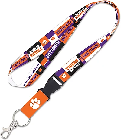 WinCraft Clemson University 1 in Colorblock Lanyard with Buckle