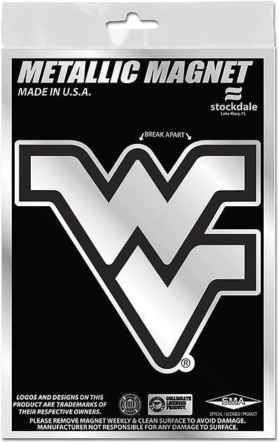WinCraft West Virginia University 3 in x 5 in Metallic Magnet