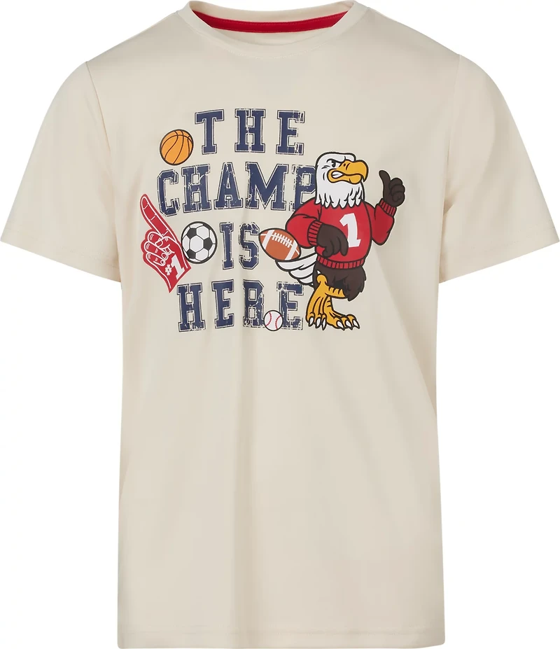 BCG Boys' Turbo Champ Is Here Short Sleeve Graphic T-shirt.