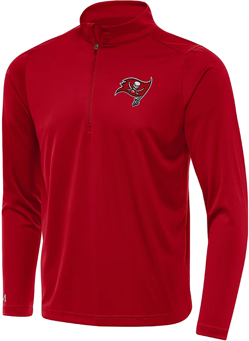 Antigua Men's Buccaneers Tribute 1/4 Zip Lightweight Long Sleeve Pullover