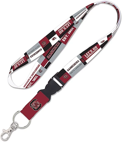 WinCraft University of South Carolina 1 in Color Block Lanyard with Detachable Buckle