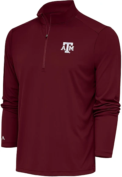 Antigua Men's Texas A&M Tribute 1/4 Zip Lightweight Long Sleeve Pullover