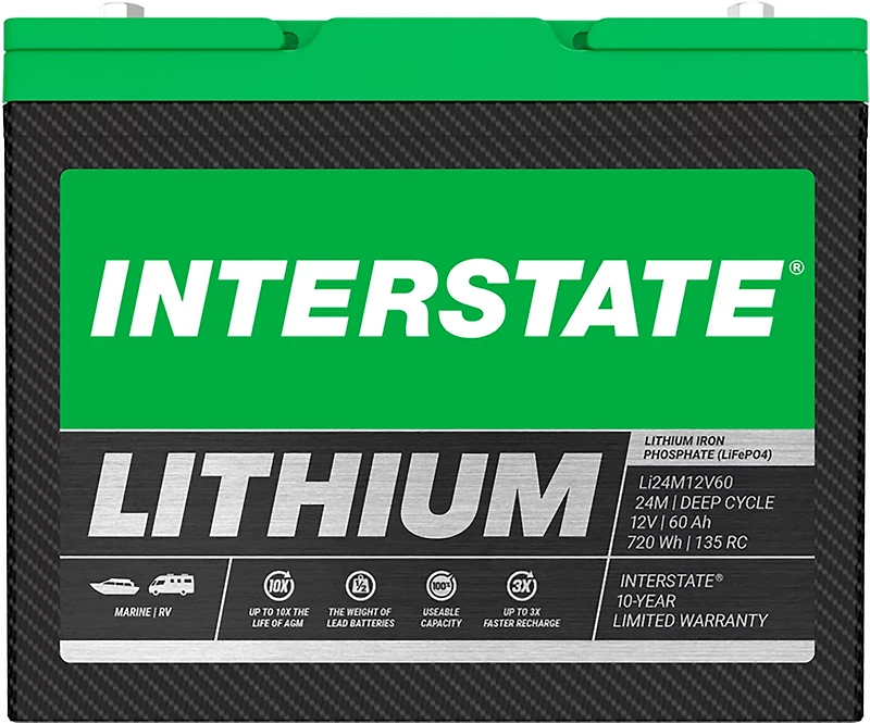 Interstate Batteries Deep Cycle 12V Lithium Marine Battery
