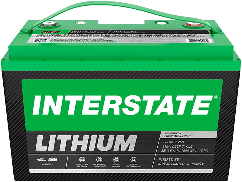 Interstate Batteries Deep Cycle 36V Lithium Marine Battery