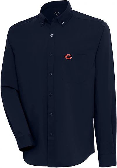 Antigua Men's Bears Flight Long Sleeve Woven Shirt