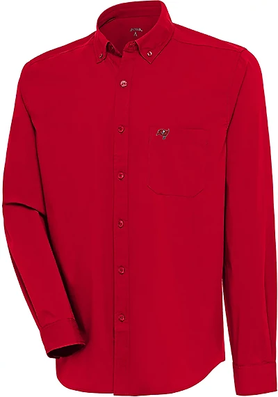 Antigua Men's Buccaneers Flight Long Sleeve Woven Shirt