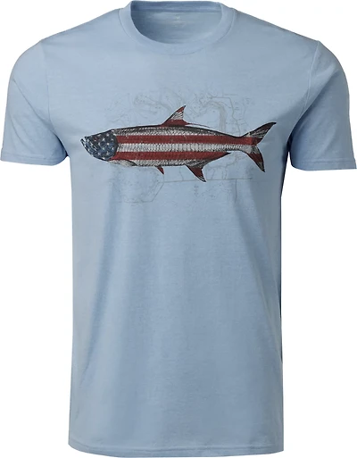 Academy Sports + Outdoors Men's Americana USA Flag Fish T-shirt
