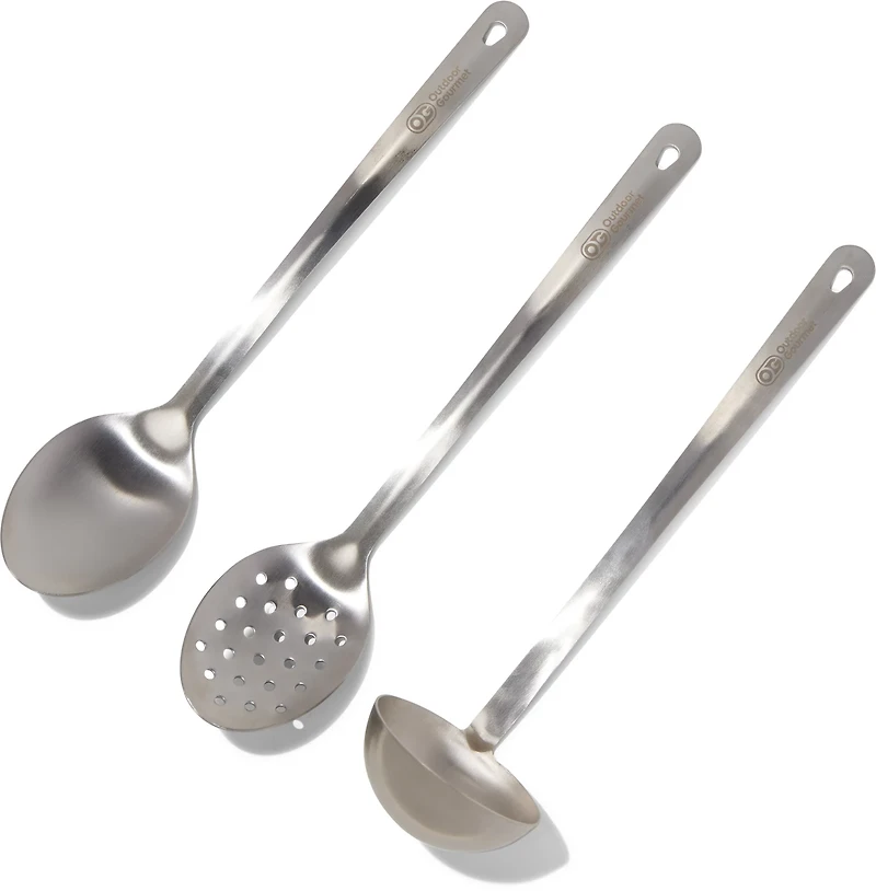 Outdoor Gourmet 3-Piece Stainless-Steel Serving Set
