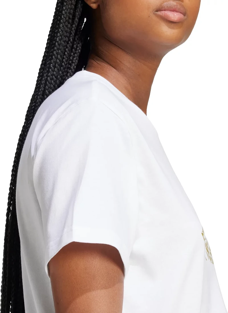 adidas Women's Tech Metallic Graphic Loose Fit Crop T-shirt