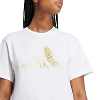 adidas Women's Tech Metallic Graphic Loose Fit Crop T-shirt
