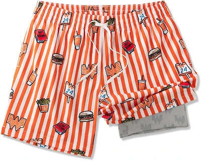 Chubbies Men's The Whataburger Comic Stripes Classic Lined Swim Trunks 5.5