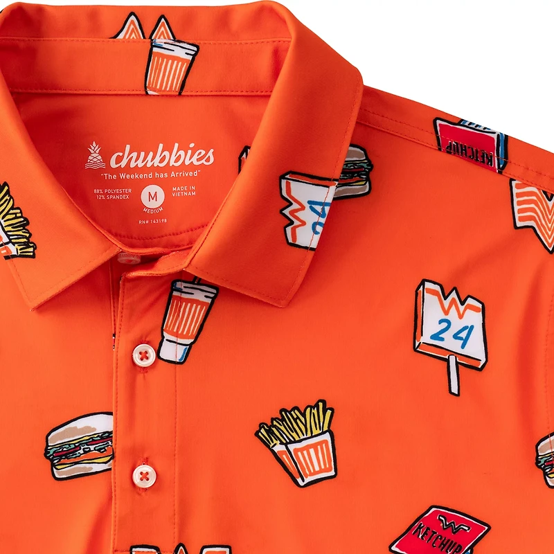 Chubbies Men's The Whataburger Comic Performance Polo